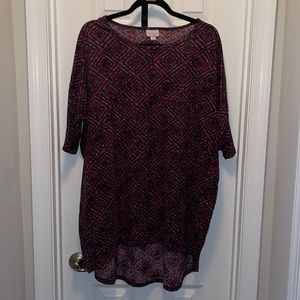 GUC LuLaRoe Irma Tunic Top Size Medium 10-12 Purple Black
